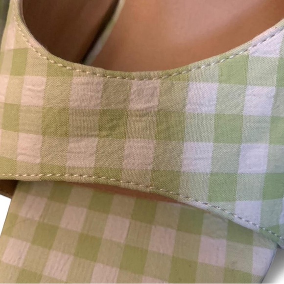 NWT Torrid Light Green Gingham Square Toe Mules | 8.5 WW - Picture 4 of 5